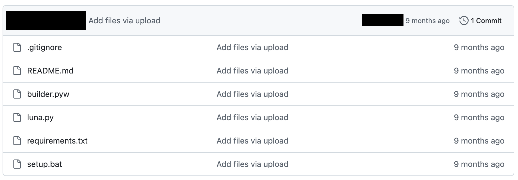 Snippet of fake Luna Grabber on GitHub
